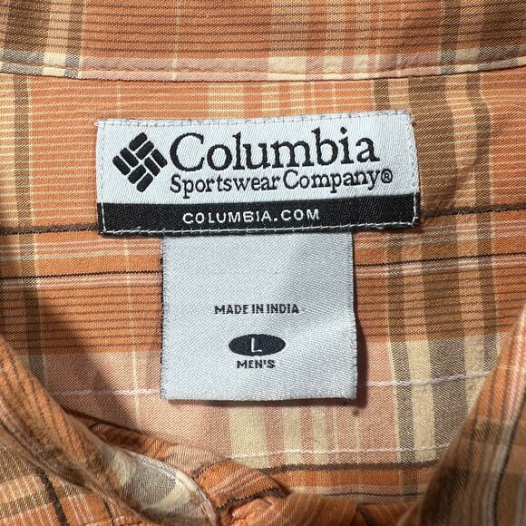 Columbia plaid button up Orange Large - Picture 4 of 6